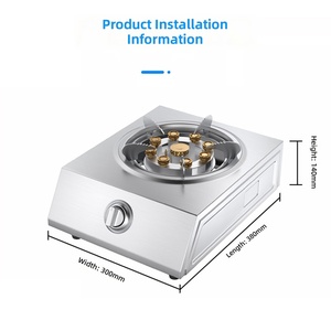 Estufa de <span class=keywords><strong>Gas</strong></span> Individual de Acero Inoxidable y Vidrio Templado para Uso Doméstico de Sobremesa con Encendido Electrónico por Pulsador, para <span class=keywords><strong>Gas</strong></span> Licuado Natural - Product Image 5