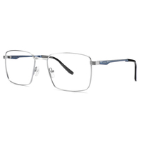 FRROCE Monturas Ópticas de Aluminio y Magnesio de Gran Tamaño para Hombre, Monturas de Gafas Cuadradas de Negocios