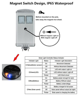 Lampadaire solaire LED monocristallin tout-en-un à haut lumen IP65 30W avec angle de faisceau de 140° et garantie de 3 ans