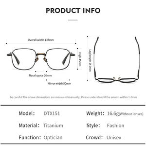 DTX151 Monturas de Gafas Ópticas Hechas a Mano de Alta Calidad, Diseño Único para Hombre, Estilo Retro, Venta al Por Mayor - Product Image 2