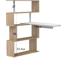 Bureau d'ordinateur en bois pour la maison, poste de travail simple pour l'écriture, table d'étude avec surface en panneau pour enfants