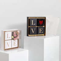 Bouquet de décoration en acrylique Transparent, boîte cadeau surprise vide pour la saint-valentin, emballage cadeau surprise d'amour