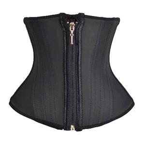 Ceinture de maintien Fitwear Favorite 24 cm noire avec 9 baleines, fermeture éclair pour soutien de la posture 821-24cm-49 3 crochets - Product Image 3