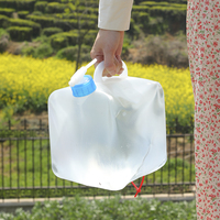 Conteneur d'eau pliable en LDPE de qualité alimentaire avec robinet et poignée, bidon d'eau portable pliable pour jardin et extérieur