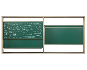 LONBEST Tableau noir suspendu de taille standard de 400x210cm Vertical Up and Down Sliding Green Chalk Board School Sliding Blackboard