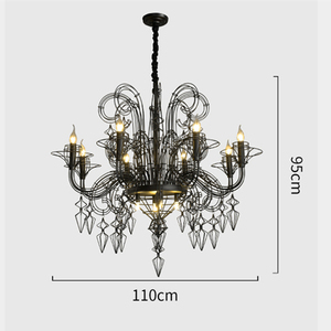 Lustre baroque de style nordique moderne pour salon, villa <span class=keywords><strong>vide</strong></span>, escalier créatif, designer français, grande maison artistique - Product Image 6
