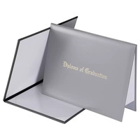 Personnalisé A4 Pu Couverture En Cuir Carton Papier Velours Défilement Degré Diplôme Mariage Certificat Dossier Titulaire pour L'obtention Du Diplôme