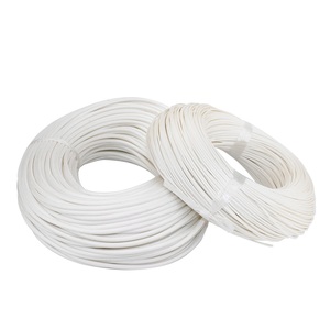 Manchon tressé en fibre de verre haute température 1mm - 10mm, gainage en fibre de verre noir et blanc enduit de résine de silicone - Product Image 1