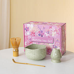 Juego de Batidores de Matcha Modernos a Precio de Mayoreo, 4 Piezas, Accesorios de Bambú, Tazón de Cerámica para Matcha, Kit para Cafetería, Logotipo Personalizado - Product Image 1