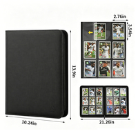 Classeur de cartes à collectionner en cuir PU à 9 pochettes avec fermeture éclair, étanche et sans acide, pour 360 cartes de jeu à chargement latéral