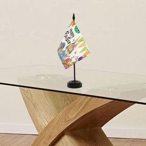 ธงตั้งโต๊ะเทศกาลอีสเตอร์ขายส่งจากโรงงาน ขนาด 8.3x5.5 นิ้ว พร้อมฐาน ABS สีดำขนาดเล็ก และธงโพลีเอสเตอร์แบบปรับแต่งได้ - Product Image 6