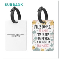 Tag Bagasi Sublimasi Dua Sisi Grosir Subbank, Tag Tas Perjalanan PC Keras Kosong untuk Logo & Foto Kustom DIY