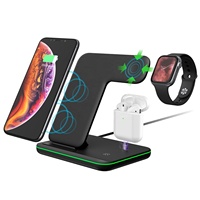 Support de chargeur sans fil 3 en 1, version mise à jour, charge rapide, support de téléphone portable, multifonction, sans fil