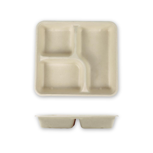 Bán Buôn Phân Hủy Sinh Học Dùng Một Lần Đồ Ăn Sinh Thái Thân Thiện Với Thực Phẩm Container Mía Bã Mía Bột Giấy Khay Thực Phẩm - Product Image 2