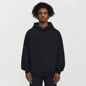 H5454 Fabricant de vêtements pour hommes à Guangzhou, vente en gros, sweats à capuche personnalisés en coton mélangé 380 g/m² doublés de polaire - Product Image 2