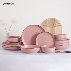 Usine de céramique de luxe 16 pièces fournir directement Restaurant Pind restauration grès vaisselle en céramique ensemble de vaisselle - Product Image 2