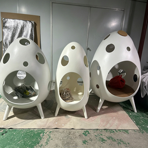 CA004 บ้านเด็กทรงไข่สำหรับเด็ก บ้านเล่น FRP แบบโปร่ง สำหรับห้องสมุด ห้างสรรพสินค้า สนามเด็กเล่น โรงเรียนอนุบาล พื้นที่พักผ่อน ตกแต่ง - Product Image 4
