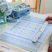 Harga Pabrik Ubin Mahjong Akrilik Natal Mewah 4 Lapis Motif Bunga Biru untuk Halloween Natal