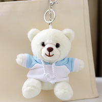 HECION Adorable ours en peluche porte-clés personnalisable avec gravure de nom et impression de logo pour sacs et sacs à dos