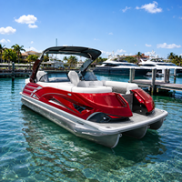 Bateau ponton de pêche sportive haut de gamme 12 places au style unique, console de luxe, salon avant, échelle de bain, écran LCD, pour la navigation en lac