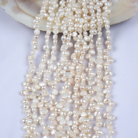 6-7mm vente en gros un grade haut percé perles baroques naturel ficelle de poire d'eau douce