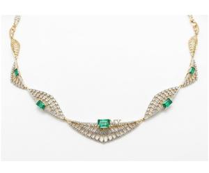 Conjunto de Collar de Esmeralda Fina con Diseño Clásico de Esmeralda, Joyería Fina para Mujer, Ropa de Novia, Aniversarios y Celebraciones de Eventos - Product Image 1