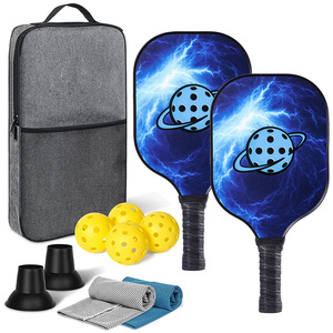 Ensemble de raquettes de pickleball avec balles et étui de transport, poignées antidérapantes, design bleu galaxie pour le jeu en plein air - Product Image 5