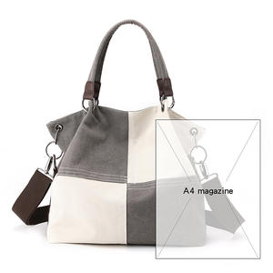 Bolso de mujer de lona a la moda versátil con asa superior bandolera 2025 moda nueva llegada Patchwork Color bloque bolso de hombro - Product Image 2