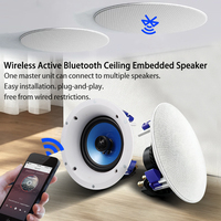 Haut-parleur de plafond sans fil de 6 pouces, 25W, coaxial actif, pour home cinéma, musique d'ambiance, audio multi-pièces