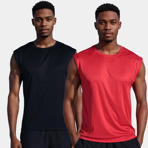 Ropa de gimnasio sin mangas sin costuras de Color sólido para entrenamiento ropa deportiva camisetas chaleco informal masculino transpirable para - Product Image 1