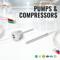 OEM ODM Probe Temperatur Pt100 Pt1000 Kelas A -50~300C SS304 IP67 5mm untuk Pemantauan Proses Pompa Air, Oli, dan Kompresor