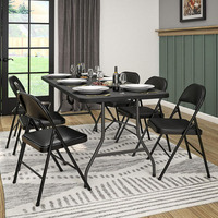 Chaises Pliantes en Acier Métallique Noir avec Assise Rembourrée en Similicuir Souple, Économiques, pour Événements (Vente en Gros)
