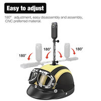 Support de fixation réglable à 360° pour casque de moto, bras d'extension pour guidon, kit de montage pour caméra d'action GoPro DJI Insta360 X5