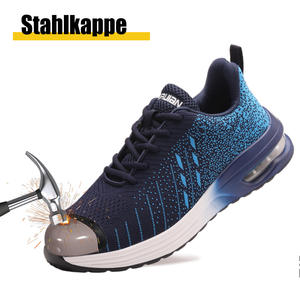 Jiankun รองเท้าทำงานหนัง PU + กันแรงกระแทกสำหรับผู้ชาย, รองเท้าทำงานกีฬาทำจากเหล็กทนต่อการสึกหรอทำจากผ้าถักกันแรงกระแทก - Product Image 3