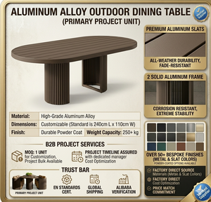 Ensemble de mobilier de jardin extérieur en aluminium <span class=keywords><strong>avec</strong></span> <span class=keywords><strong>table</strong></span> extensible et 8 chaises pour terrasse et jardin - Vente en gros - Product Image 2
