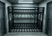 Cadre de lit en métal robuste à tubes carrés, lits superposés de sécurité pour prison
