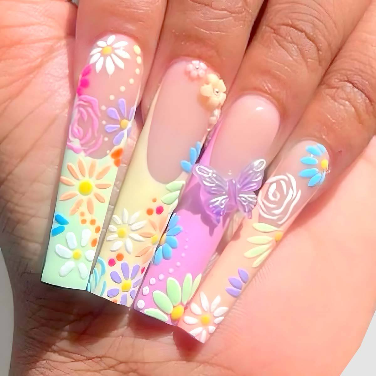 Venta al por mayor de 3d nali arte flor para una hermosa