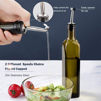 Bouteilles en verre ambré pour huile d'olive de 500 ml avec bec verseur en acier inoxydable, bouteille distributrice en verre brun pour huile d'olive et vinaigre de 250 ml