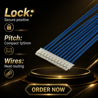 Kabel Harness JST ZHR-11 Pitch 1.5mm, Konektor Crimp Satu Baris, Perakitan Kabel PVC, Pengunci Sirkuit 2-13 untuk EV