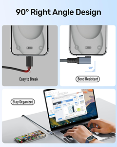 สายชาร์จ SYONG 240w Power Delivery แบบถักไนลอน Type C รองรับ 8K60Hz สาย USB4.0 แบบงอ 90 องศา ถ่ายโอนข้อมูล 40Gbps สำหรับ MacBook, <span class=keywords><strong>iPhone</strong></span> - Product Image 3