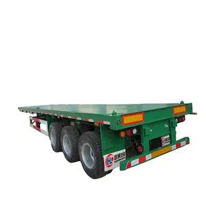 Transport Truck Customized Capacity 45T Twist Lock leaf Spring Loading 3 Axles Utility Container Flatbed Semi Trailer for Sale