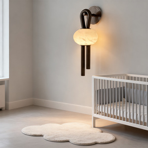 Lámpara de pared moderna con cuerpo de bronce, pantalla blanca, fuente de luz LED E27, montada en la pared para decoración de dormitorio y sala de estar - Product Image 3