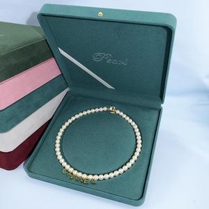 Nueva Caja de Joyería con Esquinas Redondeadas y Hebilla Dorada, Caja de Joyería de Moda, Caja de Terciopelo para Collares - Product Image 4