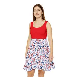 Vestido de Patinadora con Diseño Patriótico de la Bandera Americana OEM ODM para Mujer, Estampado para Celebrar el 4 de Julio 250, Traje para Celebración - Product Image 3