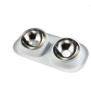 Double Dog Cat Bowls Premium Stainless Steel Pet Tilt Bowls No Spill Resin Station Food Water Feeder Cats Small Dogs Pet Bowl