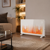 Chauffage électrique mural autonome avec effet visuel de flamme 3D, affichage LED, thermostat réglable pour intérieur