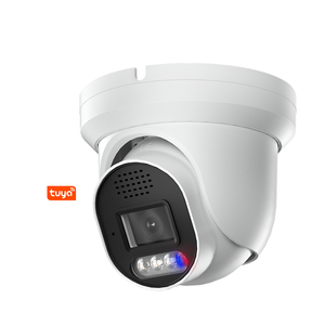 Caméra IP PoE Tuya Smart APP 5.0MP Smart Life, type tourelle, intérieure, objectif fixe, alarme lumière rouge-bleue, caméra réseau PoE - Product Image 1