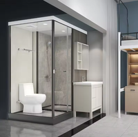 Salle de douche monobloc Prima, unité de toilette et de baignoire intégrée, salle de douche domestique à séparation sèche-humide