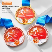 Médailles sportives personnalisées en or, argent et cuivre Trophées Crystal UV Printing Sculpted Crafts Quality Plaques