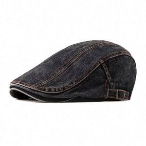 Wholesale Custom Logo Plain <b>Men</b> Cotton <b>Flat</b> <b>Cap</b> Newsboy Hunting Ivy Hats Casual Four Seasons - Product Image 1